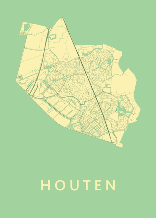 Houten Spring Stadskaart Poster Kopen