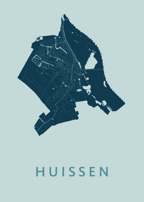 Huissen Stadskaart poster Mint