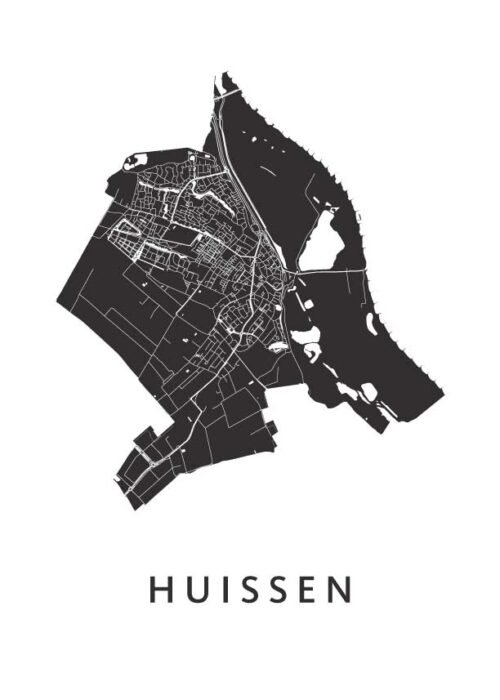 Huissen White Stadskaart Poster Kopen