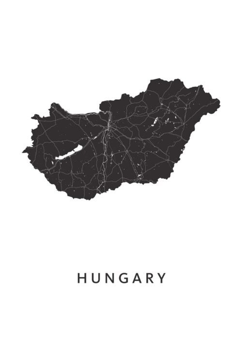 Hungary landkaart poster