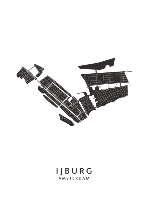 IJburg wijkkaart Amsterdam poster