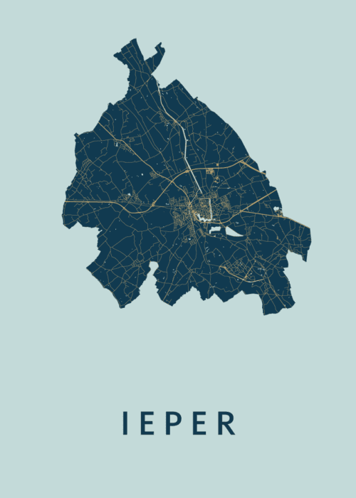 Ieper Prussian Stadskaart Poster Kopen