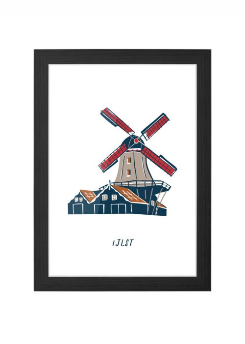 molen de rat ijlst poster ingelijst in zwarte lijst