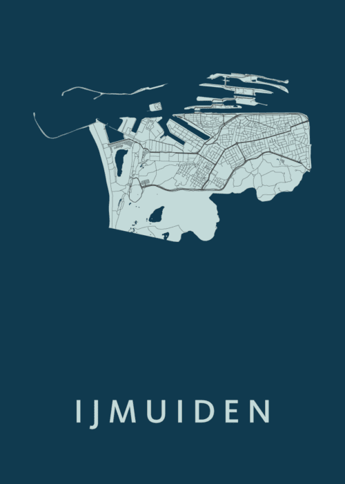 IJmuiden Navy Stadskaart Poster Kopen