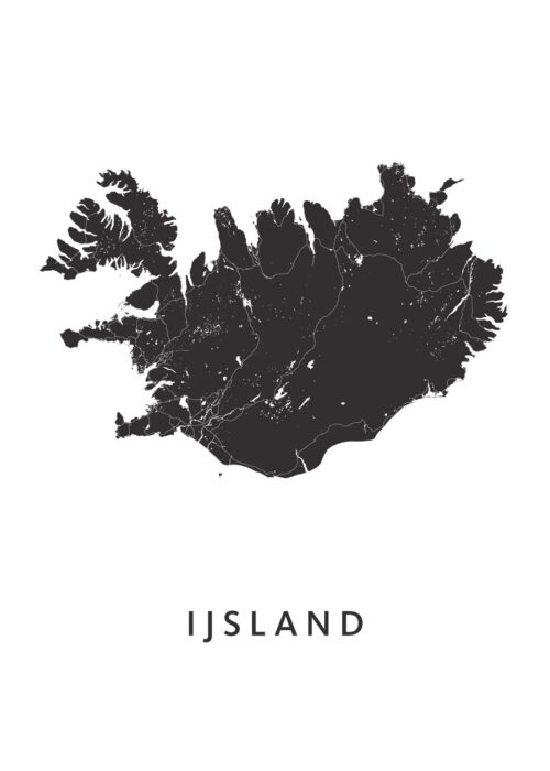 IJsland landkaart poster