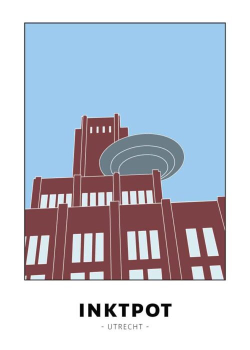 Inktpot - Utrecht lijntekening print