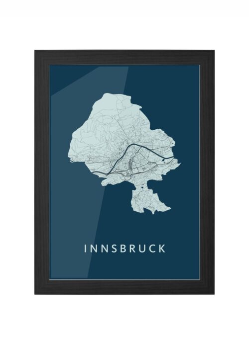 Innsbruck Navy Ingelijst in Zwart lijst Kopen | Kunst in Kaart