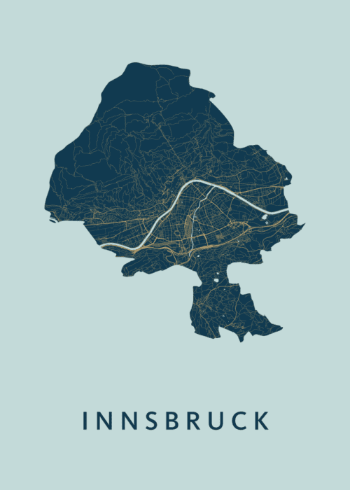 Innsbruck Prussian Stadskaart Poster Kopen
