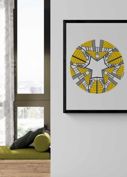 Kubuswoningen Poster (cirkel) - Rotterdam
