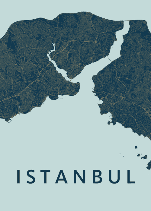 Istanbul Stadskaart - Prussian poster