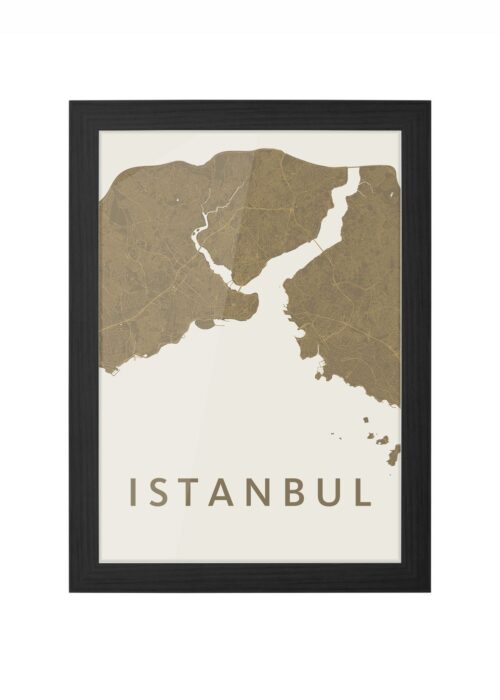 istanbul stadskaart poster ingelijst in zwarte lijst