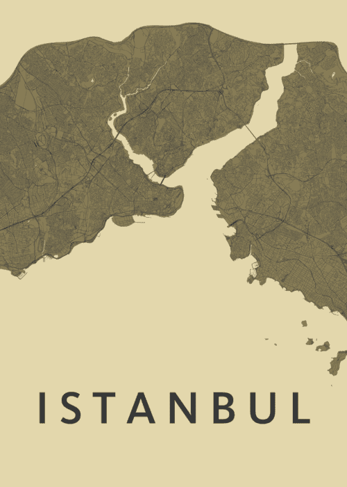Istanbul Stadskaart - GoldenRod poster