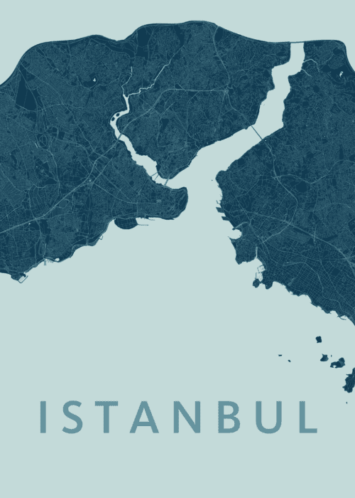 Istanbul Stadskaart - Mint poster