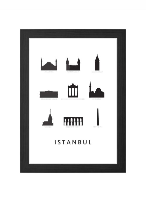 Istanbul - Architectuur Print ingelijst in zwarte lijst