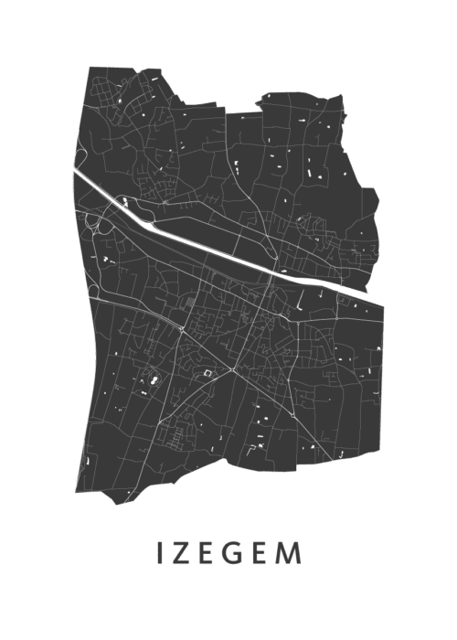 Izegem Stadskaart Poster Kopen