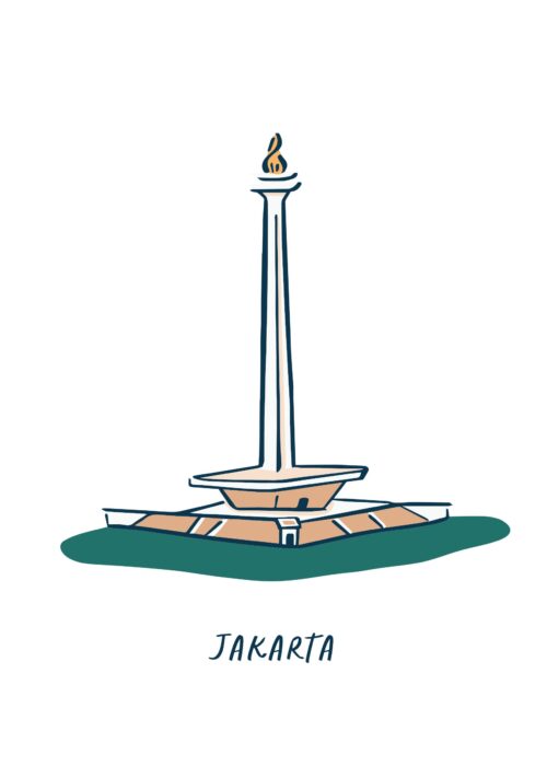MONAS Jakarta — Illustratie Poster