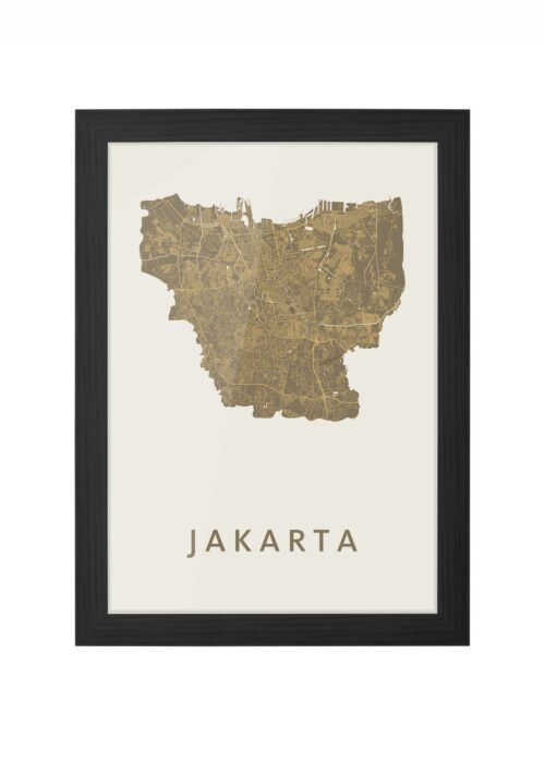 Jakarta Gold Ingelijst in Zwart lijst Kopen | Kunst in Kaart