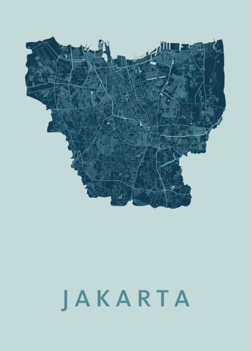 Jakarta Stadskaart - Mint poster