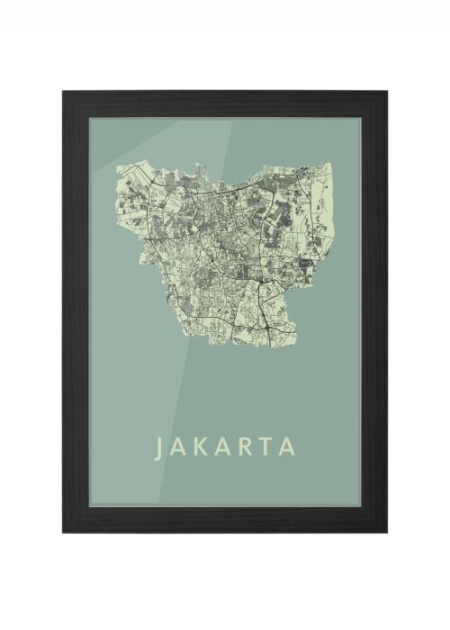 Jakarta Olive Ingelijst in Zwart lijst Kopen | Kunst in Kaart