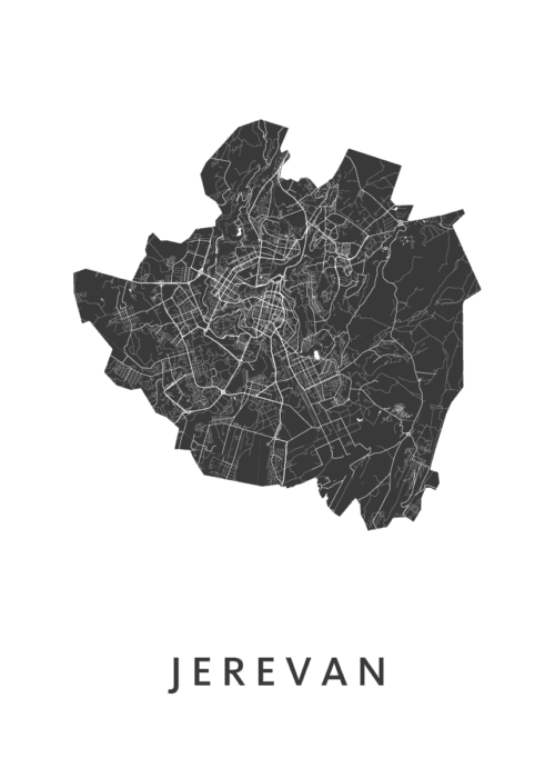 Jerevan Stadskaart Poster Kopen