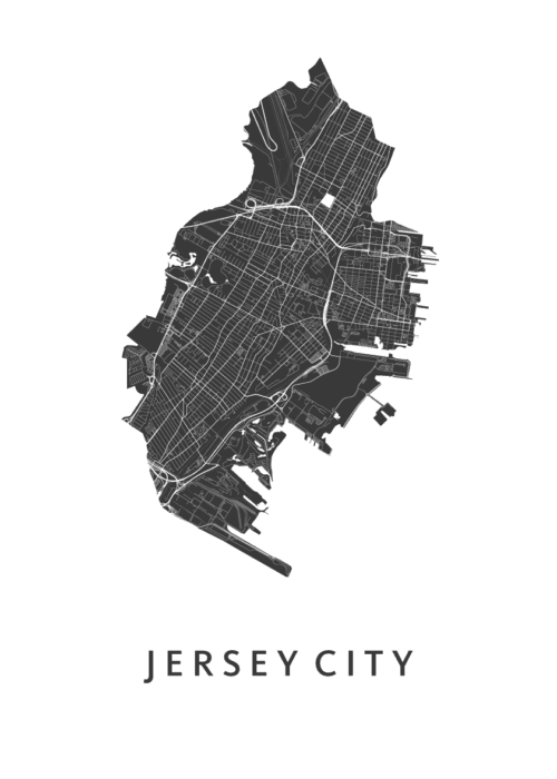 Jersey City Stadskaart Poster Kopen
