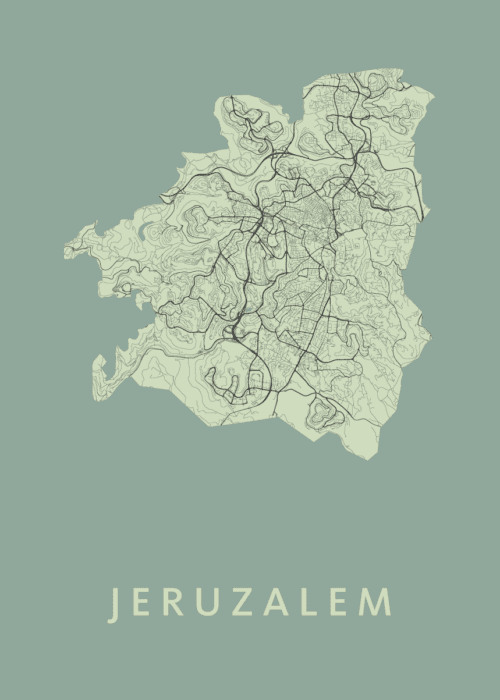Jeruzalem Olive Stadskaart Poster Kopen