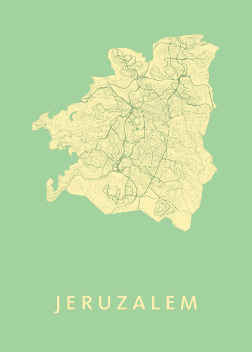 Jeruzalem Spring Stadskaart Poster Kopen