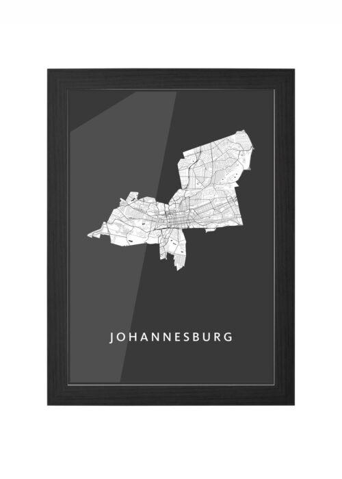 Johannesburg Black Ingelijst in Zwart lijst Kopen | Kunst in Kaart