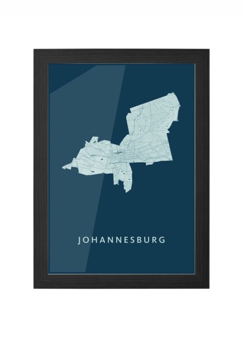 Johannesburg Feldgrau Ingelijst in Zwart lijst Kopen | Kunst in Kaart