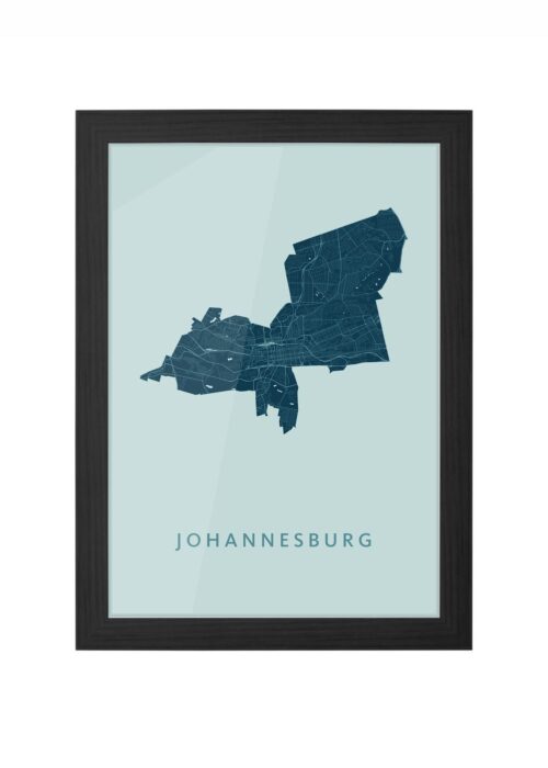 Johannesburg Mint Ingelijst in Zwart lijst Kopen | Kunst in Kaart