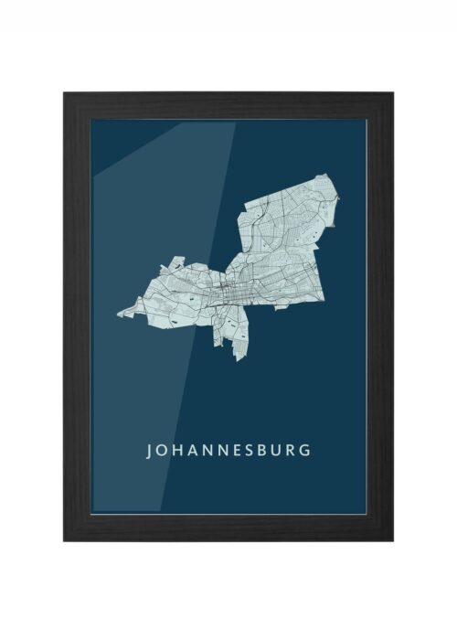 Johannesburg Navy Ingelijst in Zwart lijst Kopen | Kunst in Kaart