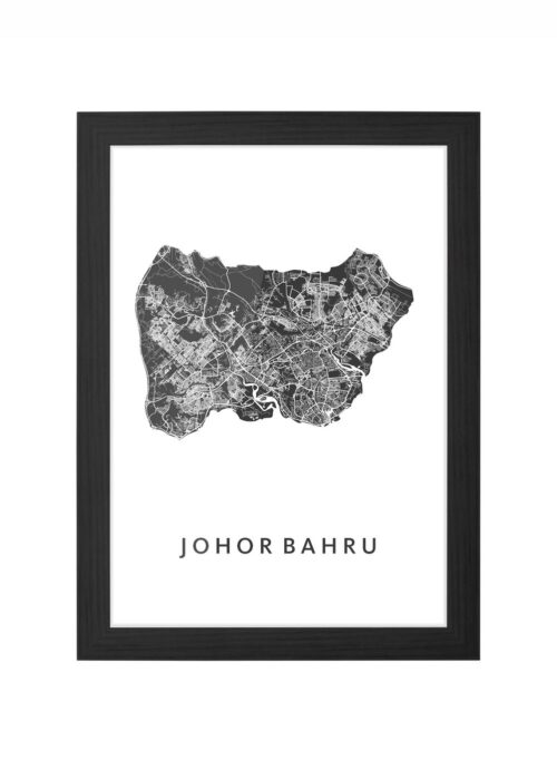 Johor Bahru Ingelijst in Zwart lijst Kopen | Kunst in Kaart