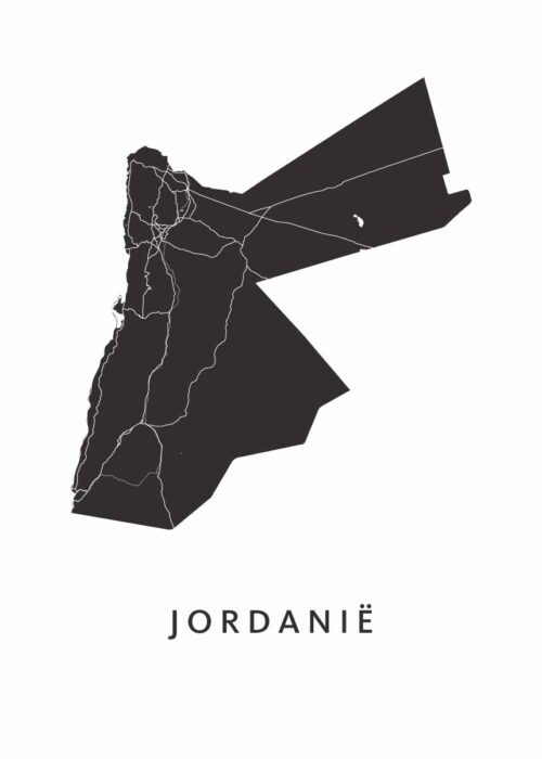 Jordanië landkaart poster