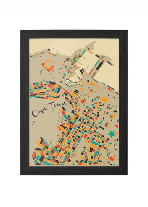 Cape Town Ingelijst in Zwart lijst Kopen | Kunst in Kaart