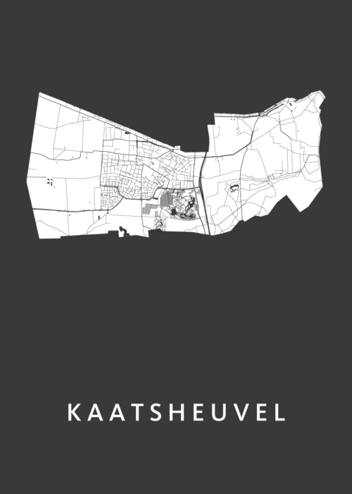 Kaatsheuvel Black Stadskaart Poster Kopen