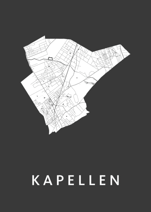 Kapellen Black Stadskaart Poster Kopen