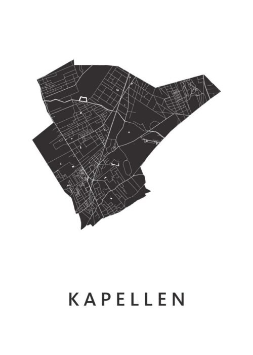 Kapellen White Stadskaart Poster Kopen