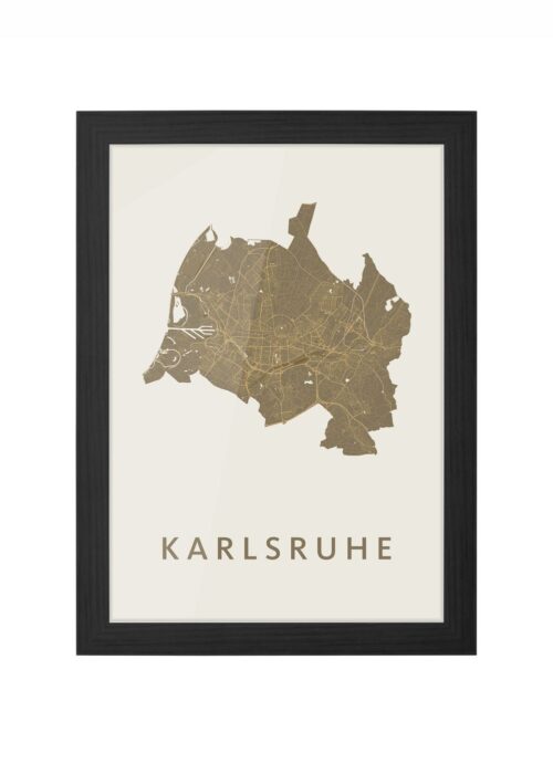 Karlsruhe Gold Ingelijst in Zwart lijst Kopen | Kunst in Kaart