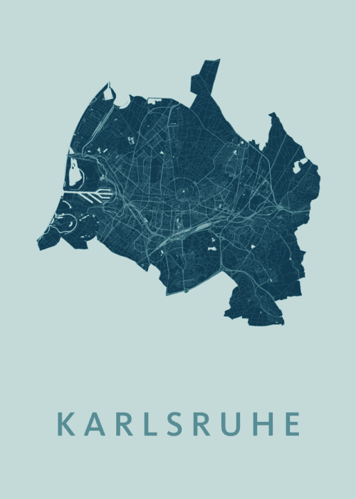 Karlsruhe Mint Stadskaart Poster Kopen