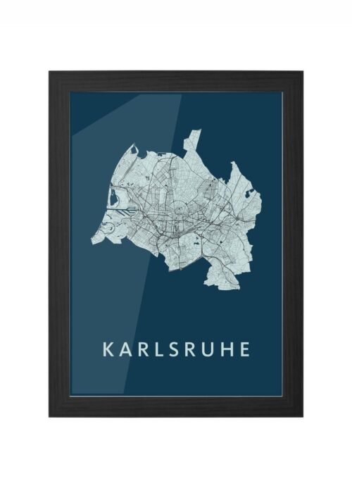 Karlsruhe Navy Ingelijst in Zwart lijst Kopen | Kunst in Kaart