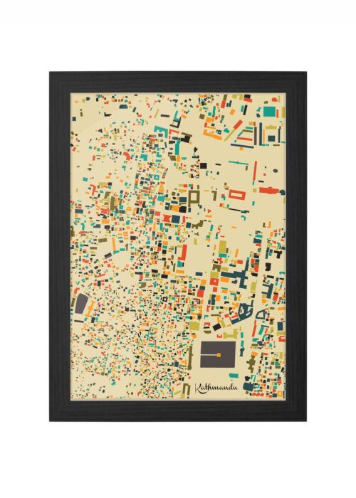 Kathmandu Ingelijst in Zwart lijst Kopen | Kunst in Kaart
