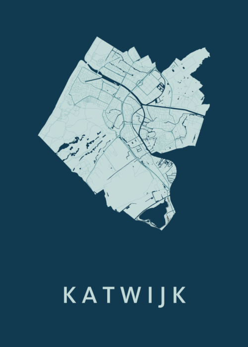 Katwijk Stadskaart poster Feldgrau