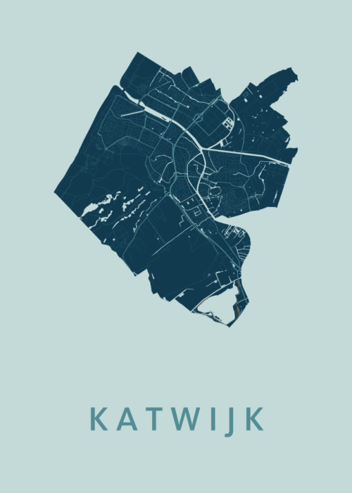 Katwijk Stadskaart poster Mint