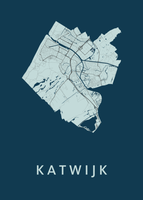 Katwijk Stadskaart poster Navy