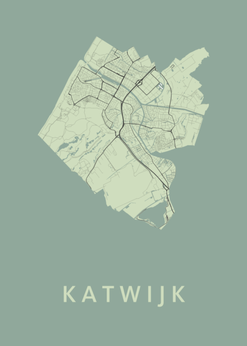 Katwijk Stadskaart poster Olive