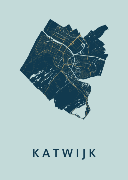 Katwijk Stadskaart poster Prussian