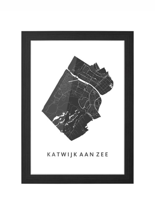 Katwijk aan Zee Ingelijst in Zwart lijst Kopen | Kunst in Kaart