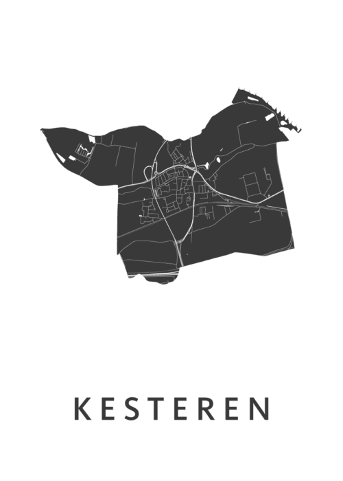 Kesteren White Stadskaart Poster Kopen