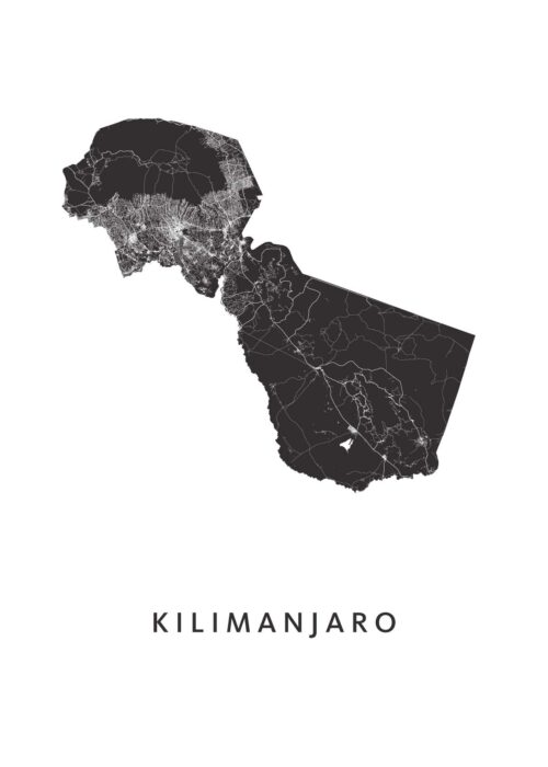 Kilimanjaro Kaart Poster