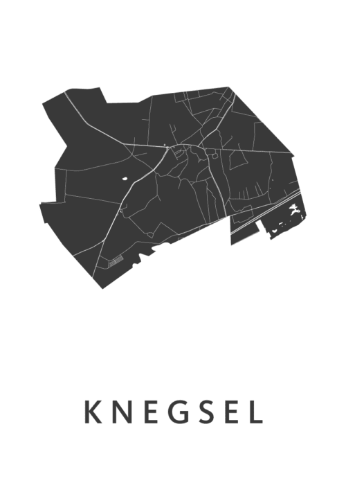 Knegsel White Stadskaart Poster Kopen